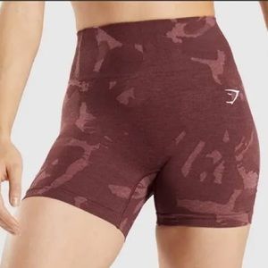 Gymshark adapt red camo biker shorts size xs